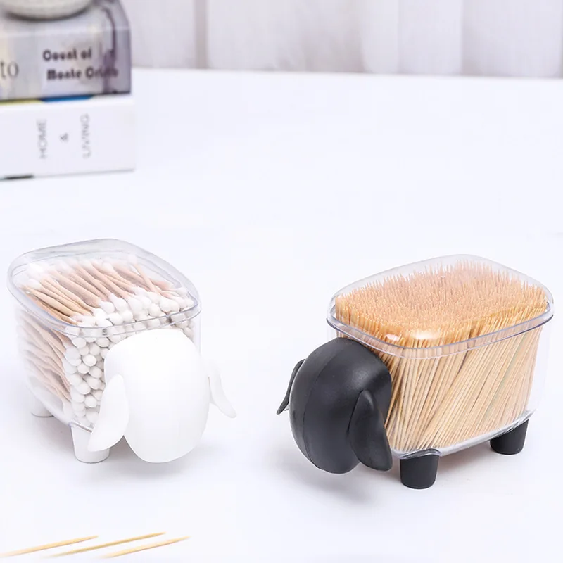 

Sheep modeling desktop decorative storage box Creative and lovely small sundry storage box Office gifts, Black/white