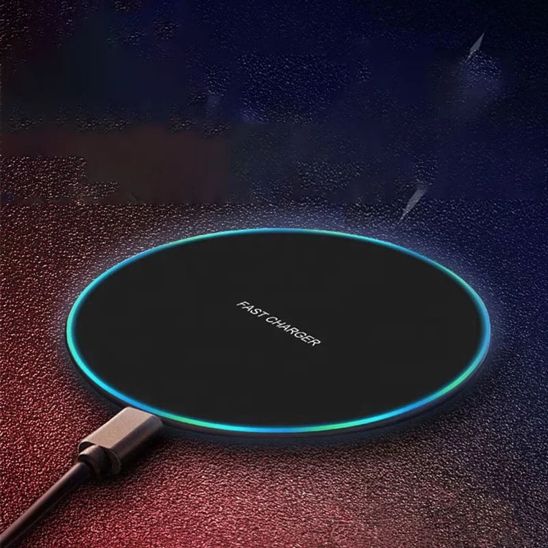 

mobile phone universal wireless charging qi 10w smart wireless charger, Black