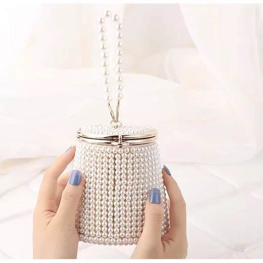 

Mini Pearl Evening Bag Top-Handle Women Bucket Bag Evening Purses And Clutches Wedding Bags Women Evening Handbag