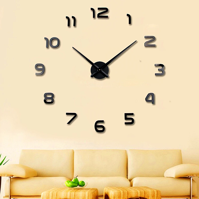 

Big DIY 3D Home Decoration Modernlarge acrylic wall clocks 2023 city office art unique nordic Luxury acrylic Sticker clock wall