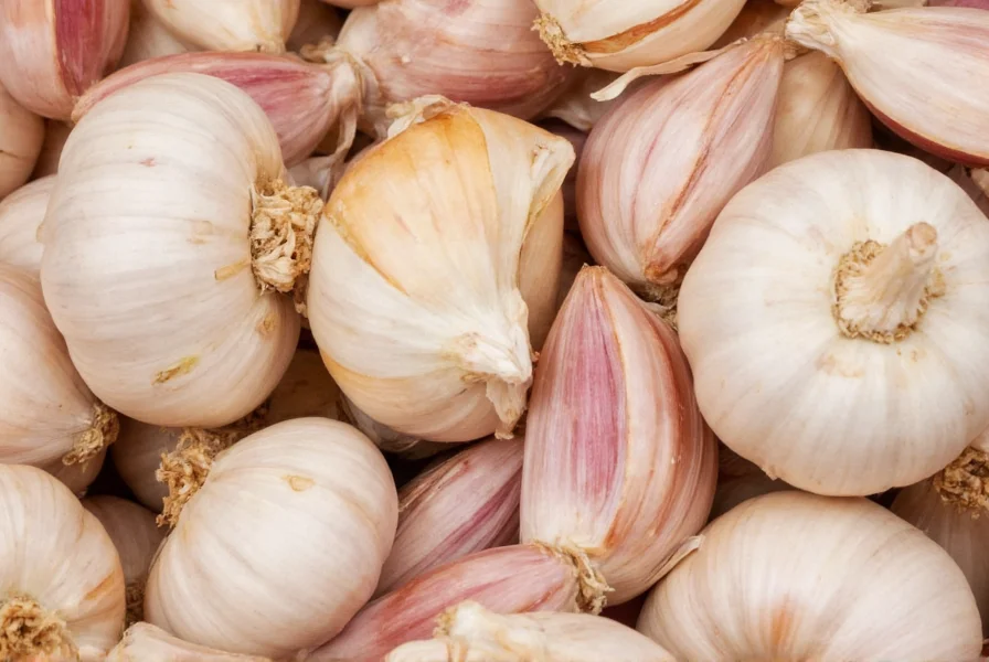 Close-up of healthy garlic cloves separated from bulb, showing proper size and condition for planting