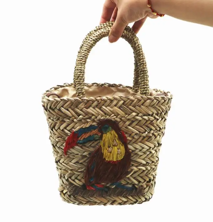 

wholesale straw beach bags Summer Beach string handbags handmade seagrass bag