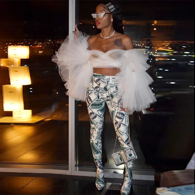 

Yingchao 2020 Autumn New Arrivals Casual Sexy Coin Printing Bodycon Pants for Women Fall Daily Wear or Night Club