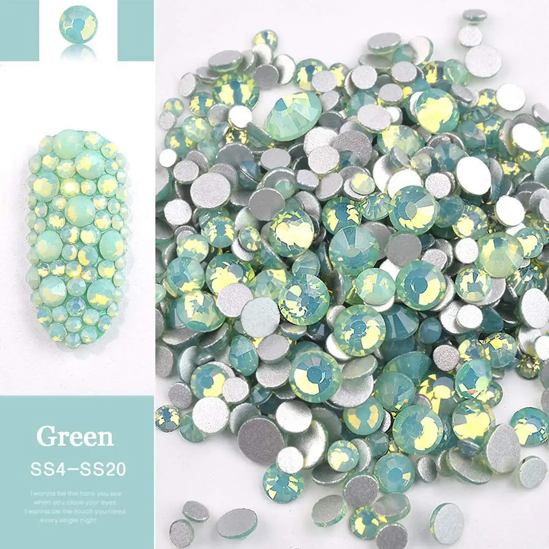 

Opal Rhinestones for Nail Art Decoration Flatback Glass Crystal Rhinestones Opal Stones with 4 Colors for Nails