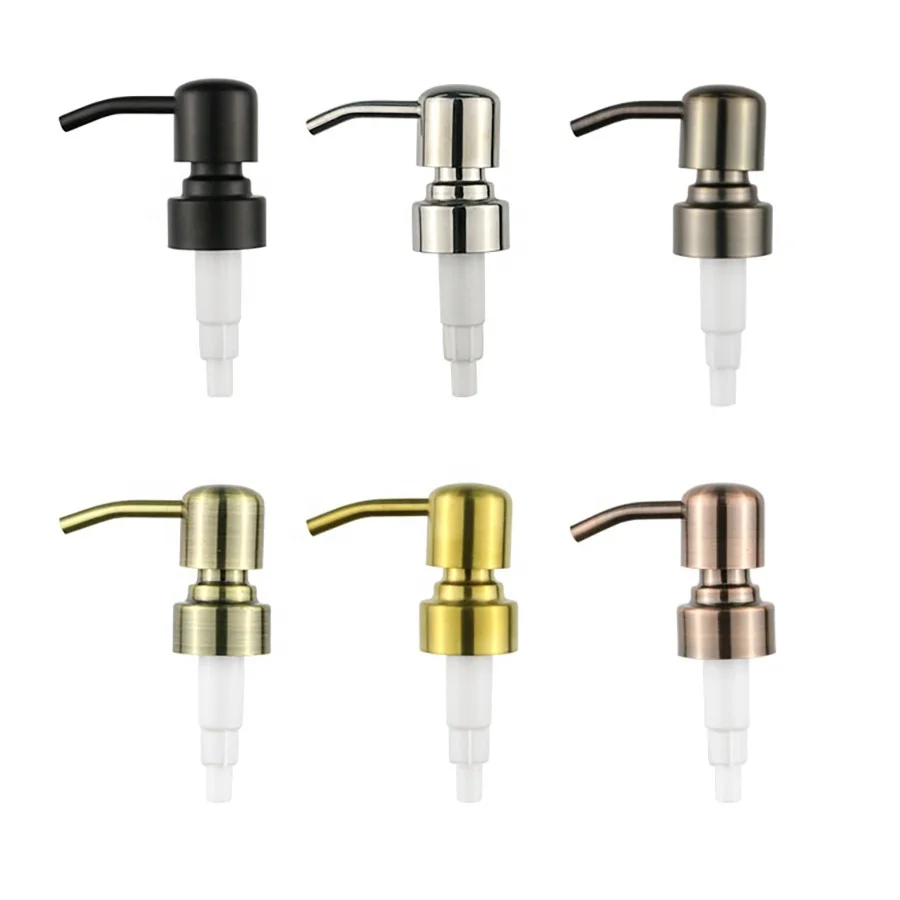 Custom Lotion Packaging Black 28/400 Metal Soap Pump Stainless Steel Lotion Pump Dispenser for Metal Lotion Pump Bottle