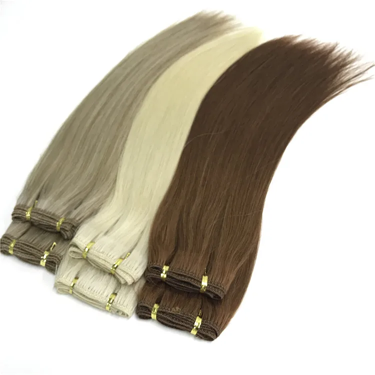 

Cuticle Aligned Slavic Virgin Human Hair Machine Weft Hair Extensions Machine Tied Hair Micro Thin Wefts Direct Factory Supply
