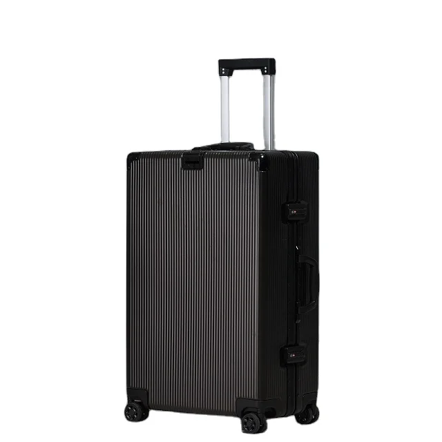 

2021 new design 8025 high quality career hard aluminum suitcase 20'' travel luggage, Black