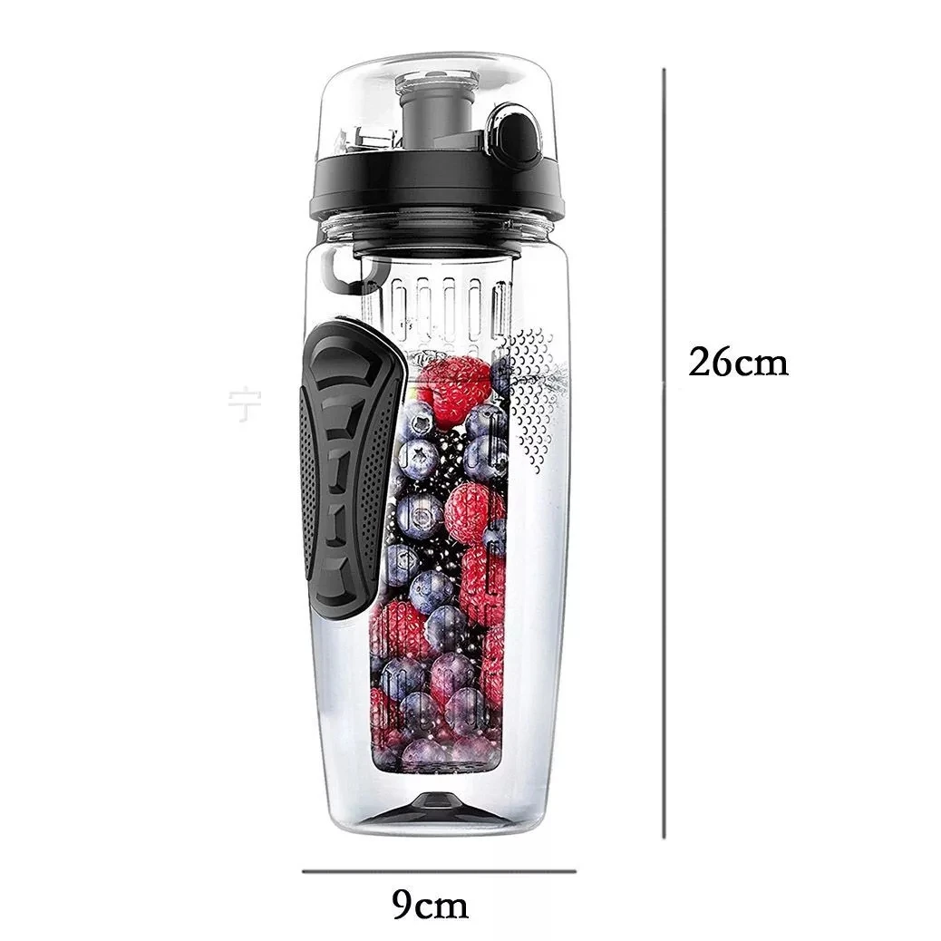 

32 OZ Customized Widely Used Excellent Material Unique Design Tritan Water Bottle With Fruit Infuser, Customized color