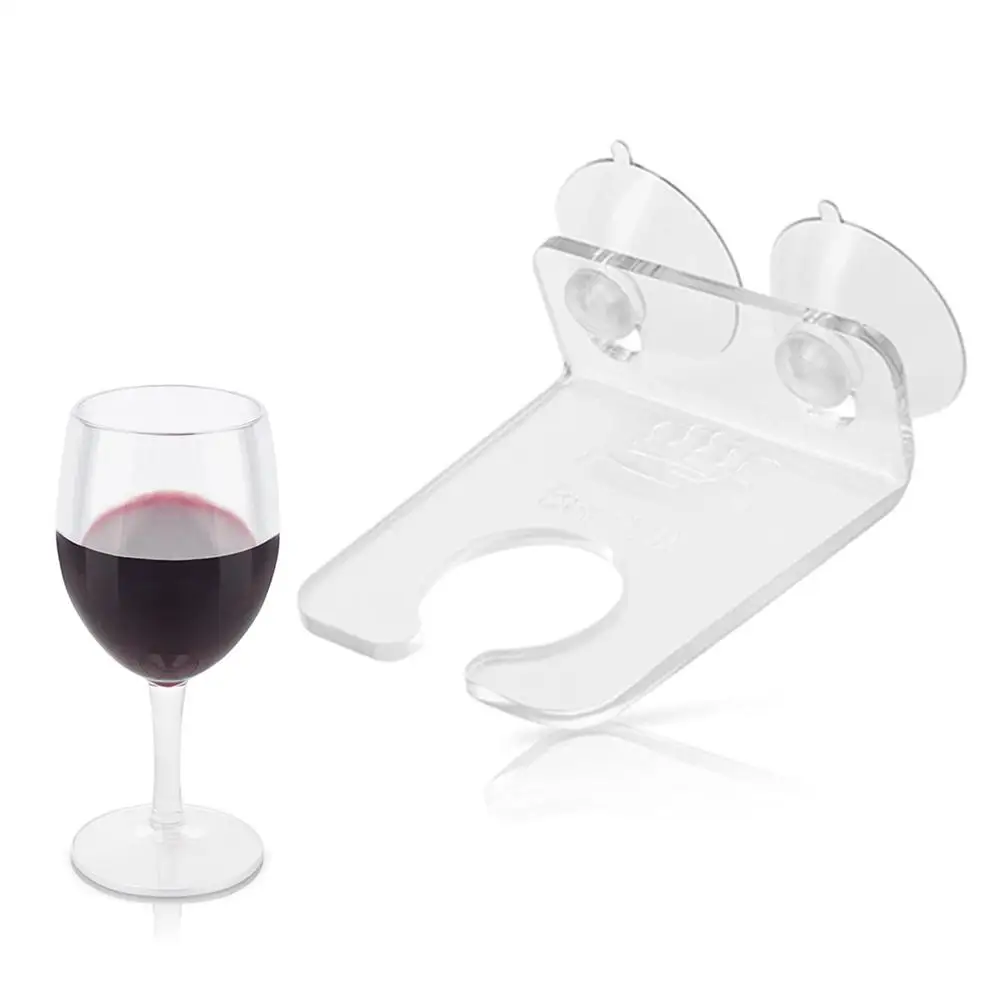 

Bathtub Wine Glass Cup Holder Suction Cup Drink Shower Bath Beer Holder Bathroom Beer Wine Caddy