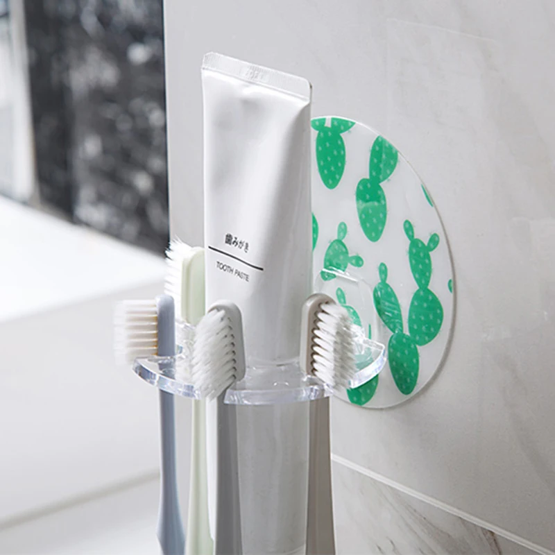 

Punch-free Plastic Toothbrush Holder Toothpaste Storage Rack Shaver Tooth Brush Dispenser Bathroom Organizer Accessories
