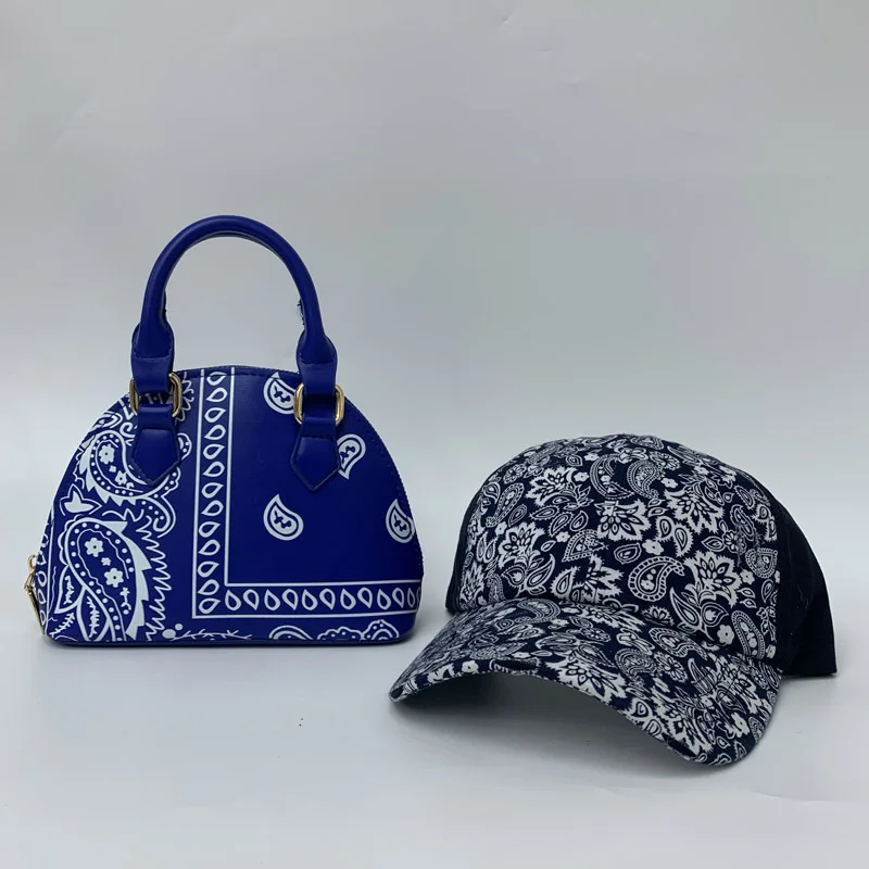 

Hot selling combination water drop printing women shoulder mini bags ladies hats and purses handbags set, 7colors