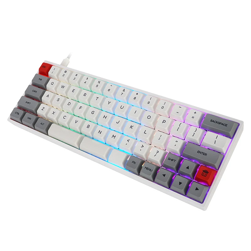 

Factory direct sale hotswapable Gateron optical switch wireless GSA rgb waterproof gamming mechanical keyboard 60%, Black/ white