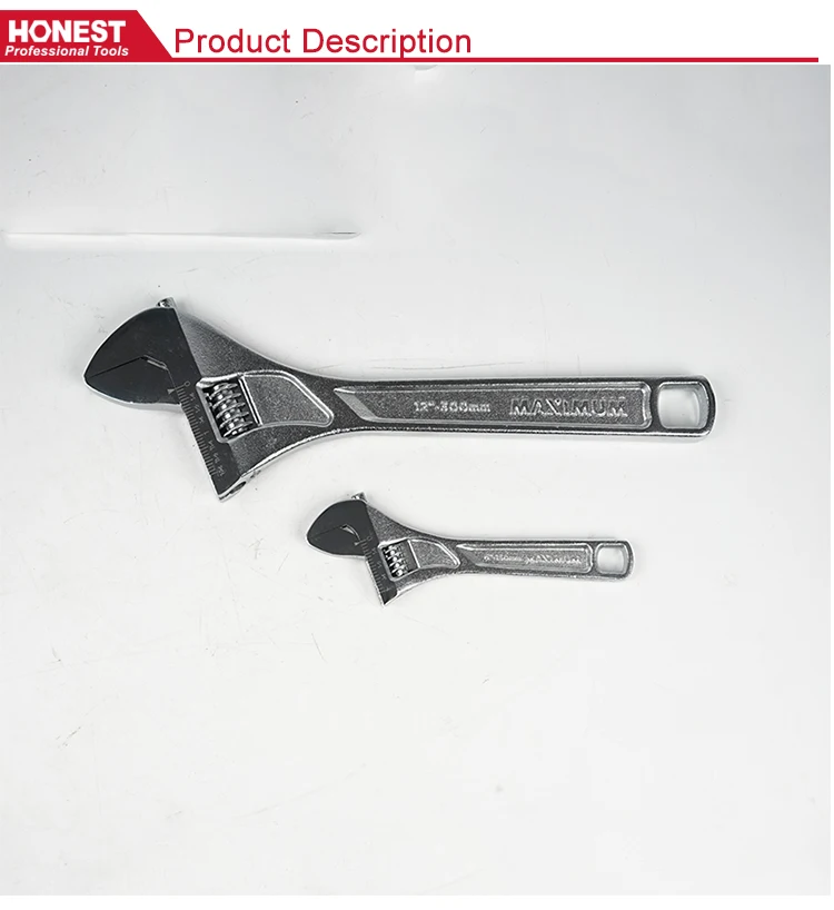 High quality  flexible head  45#  Garage Tool adjustable wrench set