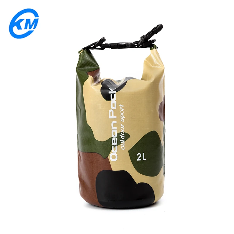 

2L Camouflage Lightweight PVC Tarpaulin Water Proof Dry Sack Backpack Kayak Bag Dry Bag, Green camouflage;blue camouflage;pink camouflage