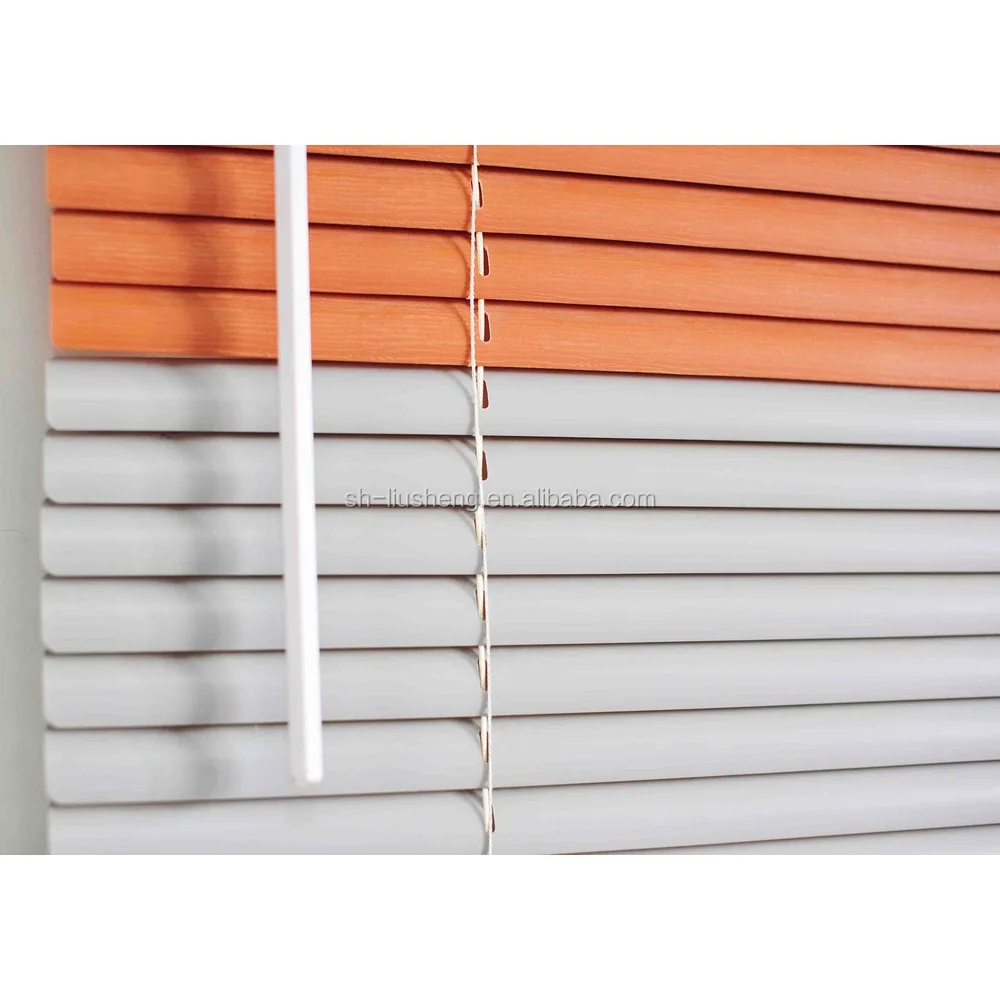 25mm Plastic Window Blinds With White Beige Green Sky Blue Orange