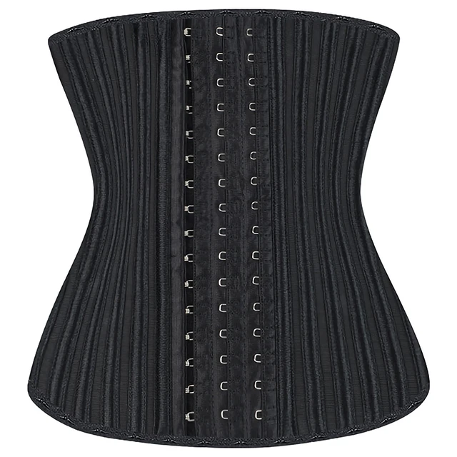 

PINSEN Black Hook Latex High Quality 25 29 steel bones Gym Exercise Latex Waist Trainer Corset for Women