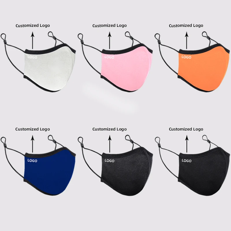 
Custom washable reusable black cotton facemask 