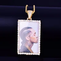 

WTS-Q20011 DIY custom chain picture pendant hip hop photo pendant gold necklace