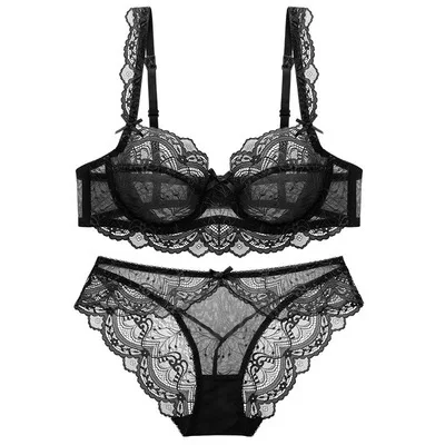 

Women Lace Lingerie Bra and Panty Set Matching Underwear and Bra Sets, White/black/pink/green/red