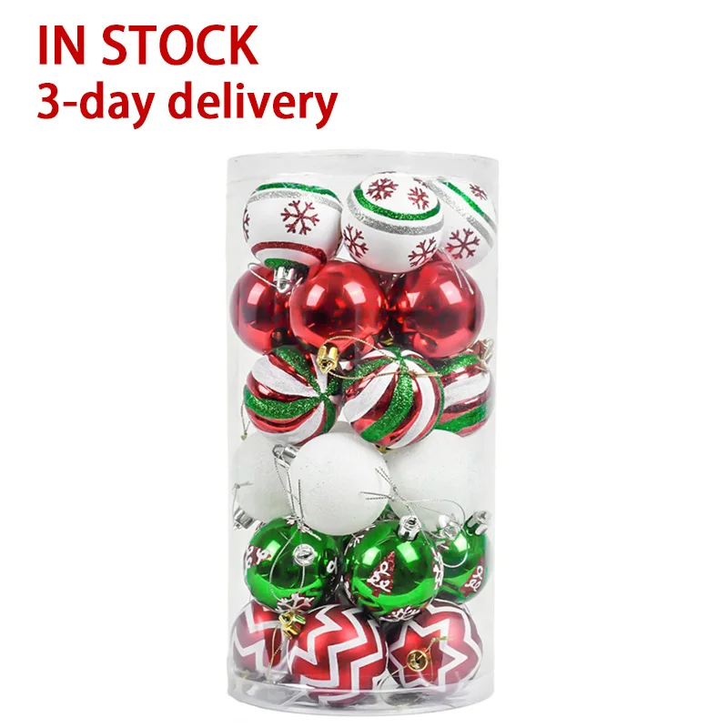 

EAGLEGIFTS RTS Promotional 60MM 30PCS Cheap Plastic Party Decoration Hanging Christmas Balls