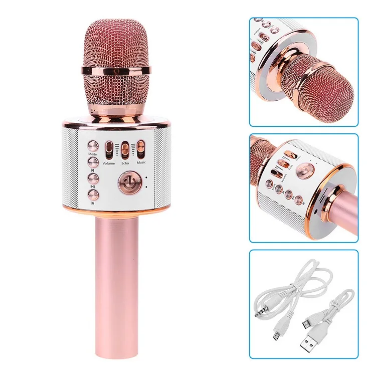 

Trade Price Portable Wireless BT Karaoke Microphone With Speaker For Home KTV Kids Mike