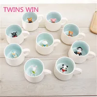 

Ceramic coffee mug porcelain cup animal inside 1111