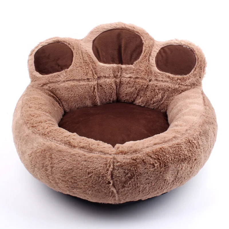 

Hot sale cute bear paw shape pet warm nest dog cat mat bed for autumn winter