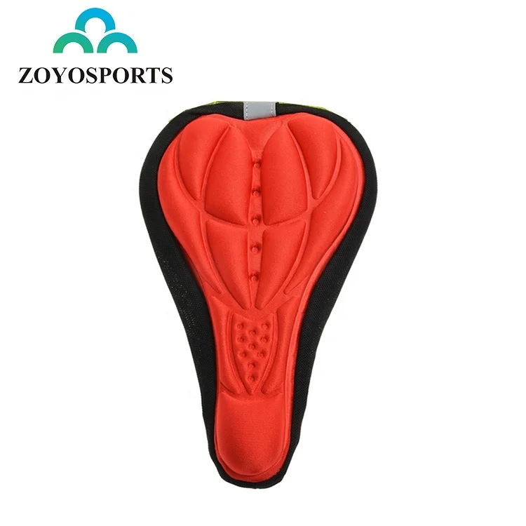 

ZOYOSPORTS 3D Silicone Nylon & Gel Bike Bicycle Cycling Cycle Seat Saddle Cover Ventilate Soft Cushion For Bike, Orange or as your request