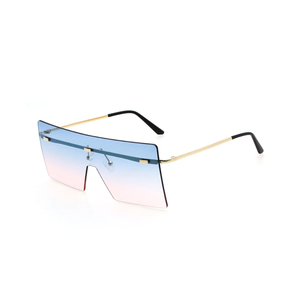

Hot unisex new brand designs sunglass fashion square sun shades trendy rimless sunglasses women, Multi colors