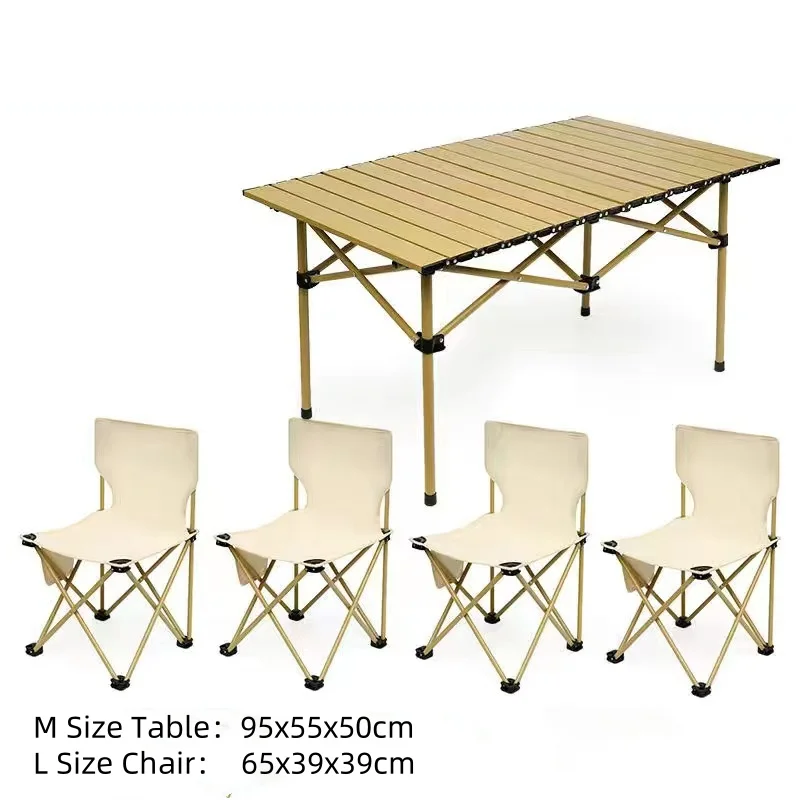 Modern Design Portable Folding Table Chair Set Outdoor Steel Frame Picnic & Camping Furniture Factory Direct Iron Metal Cheap