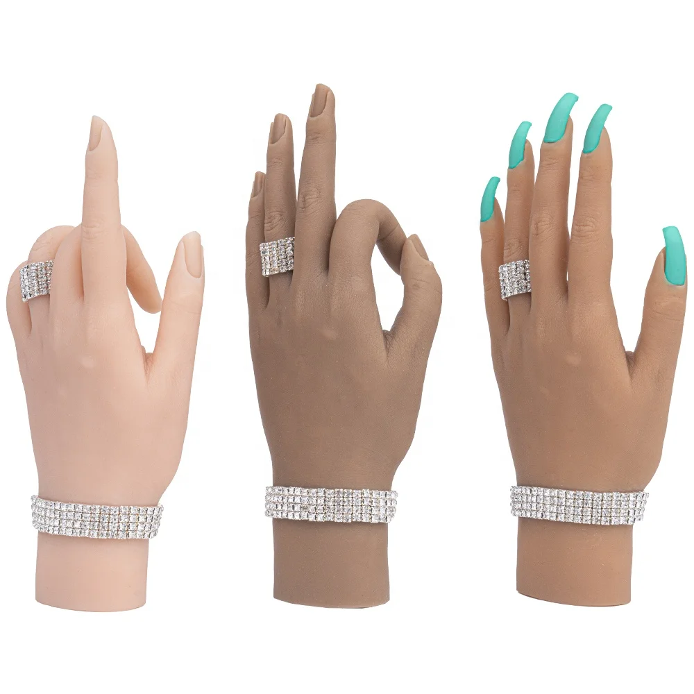 

TG ONE Nail Training Hand Practice Model Fake Hand Silicone Nail Practice Hand