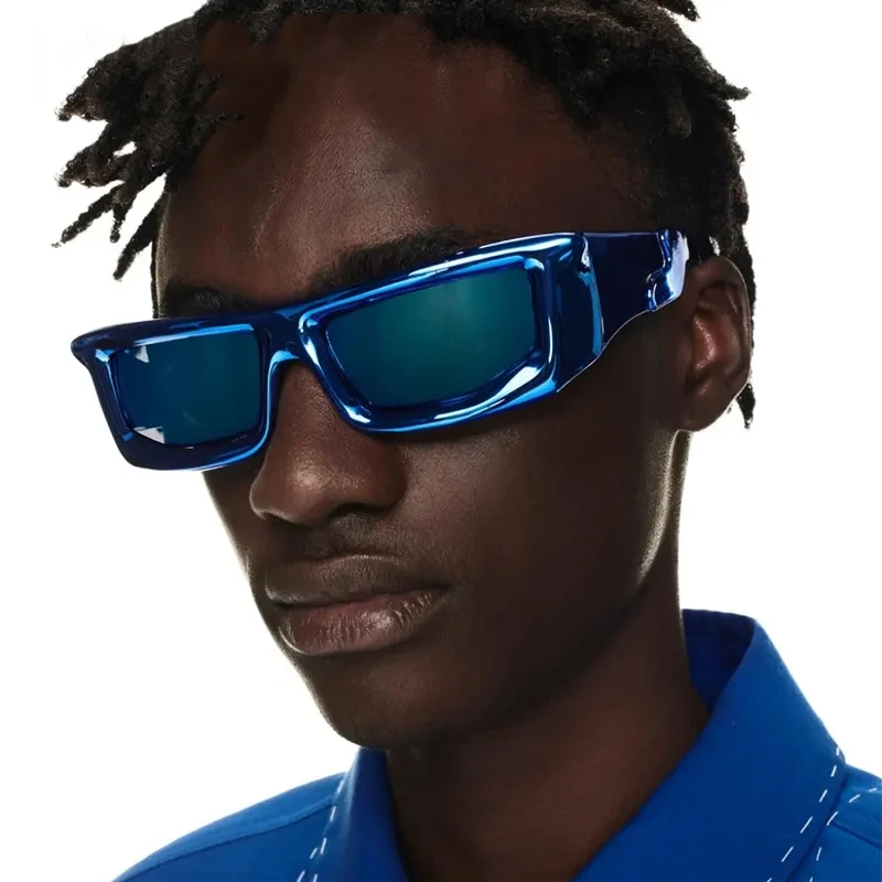 

8555 New Steampunk Brand Designer Futuristic Sports Sun Glasses Wrap Around Shades Custom Logo Y2k Sunglasses for Women Men