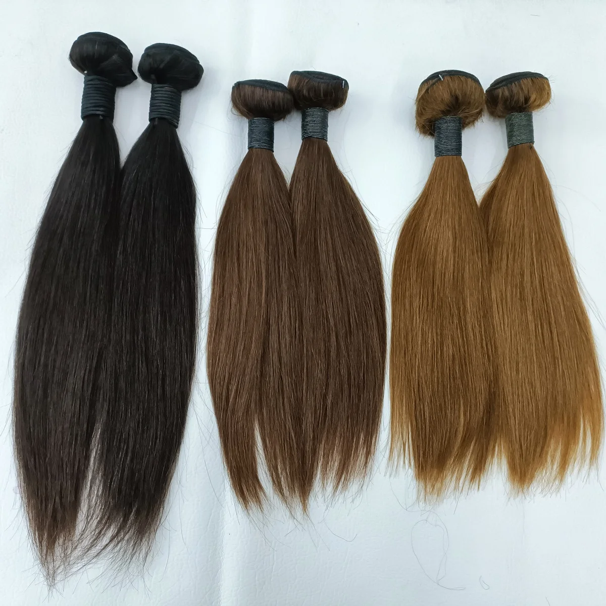 

Letsfly Top Quality Light Brown Hair 10A Remy Hair Extensions, Cuticle Aligned Human Virgin Hair Weave Free Shipping
