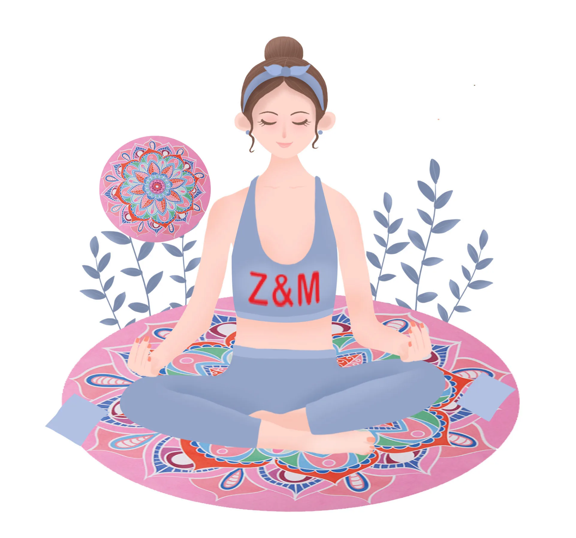 

Z&M 120*120*0.5cm Round mat natural rubber washing suede microfiber eco friendly meditation yoga mat, Customized color