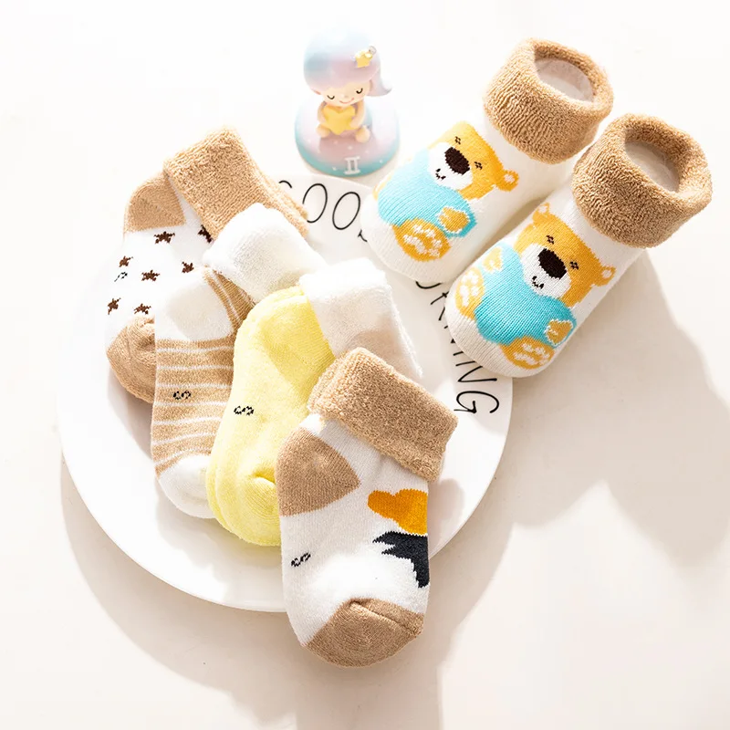 

New Terry Inside Design Warm Thick Comfortable Baby Socks Cotton For Newborn Baby, 6 colors/custom