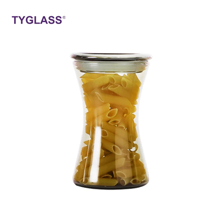 

Amazon Hot Food Storage High Borosilicate Custom Made Decorate Fancy Glass Jars With Bamboo Lid, Customized color,mix color