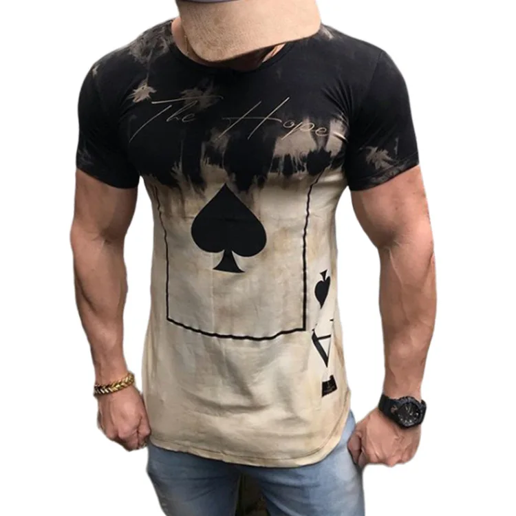 

Boy's t-shirts spades A personality printed pullover streetwear t shirt men t-shirt