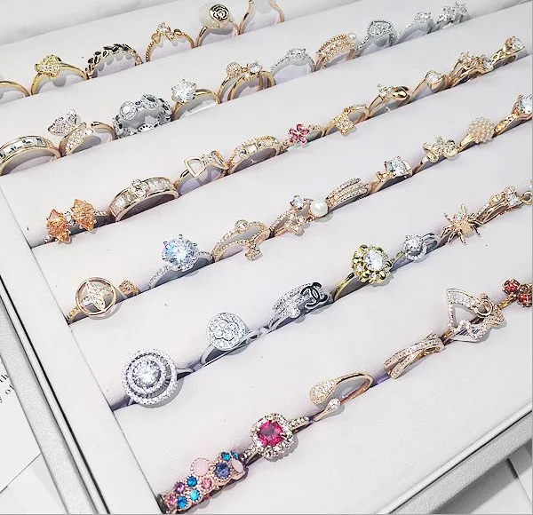 

Fashion wholesale18k gold plated paved diamond ring woman jewelry, Rose gold