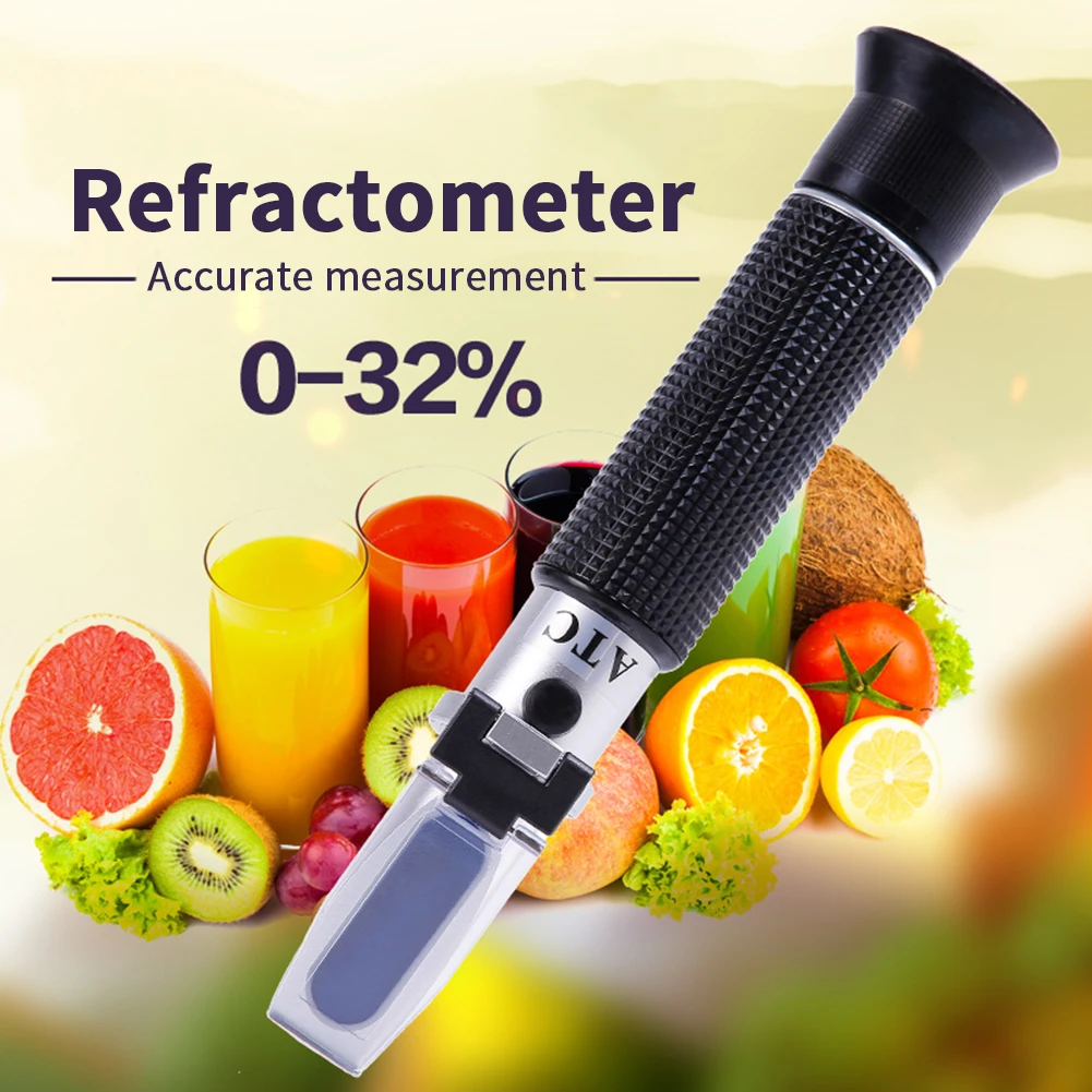 

Wholesale Convenient Handheld Detect Sugar Concentration Coffee Brix Sugar Refractometer Brix Refractometer Testing Equipment