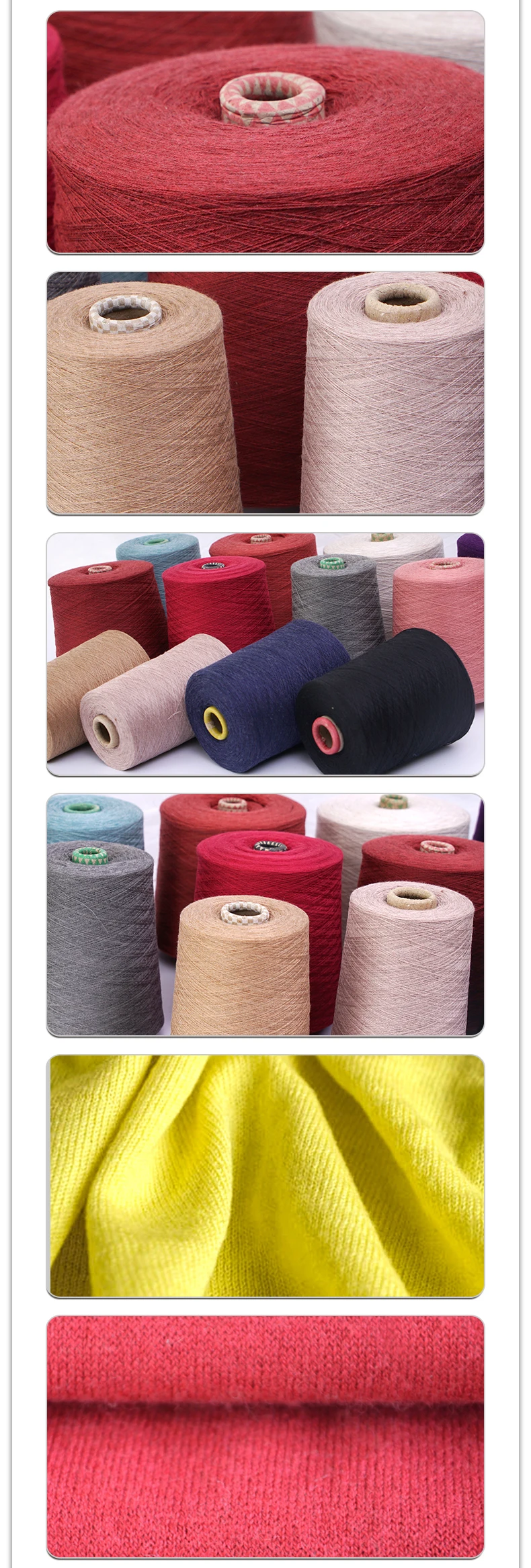 Blended  Wool  Silk Top Dyed Yarn Ring Spun factory wholesale