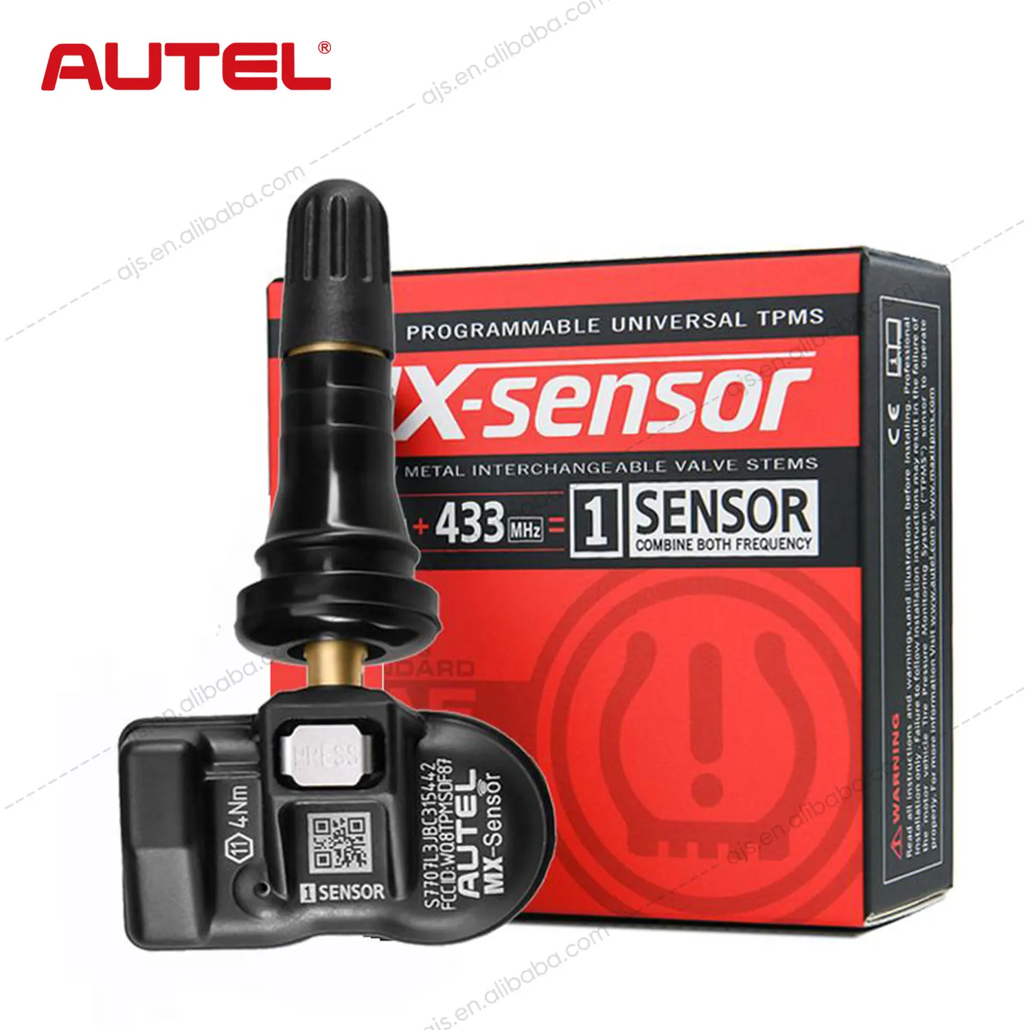 

Autel MX Sensor R Rubber 433MHz & 315MHz 2in1 Tire Pressure Monitoring System Altar Universal Auto TPMS Tire Gauge For All Cars