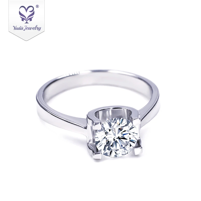 

tianyu Bull head jewelry 0.5ct 1ct solitaire moissanite 925 sterling silver ring in gold filled, Silver color