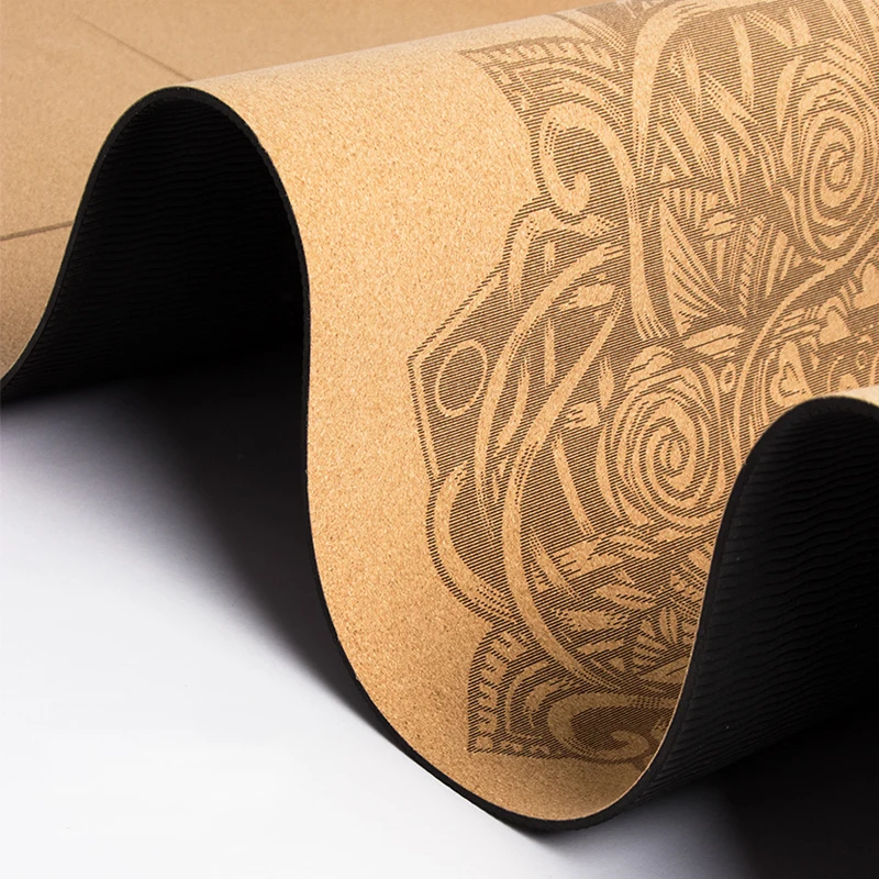 

certified private label eco friendly thick with mandala natural rubber cork yoga mat, Cork or customized