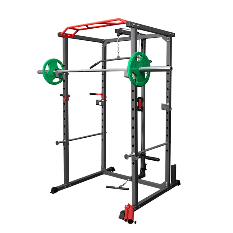 

Professional Gym Workout Squat Rack Comprehensive Training Equipment Frame Squat Rack Cage Multi-function Fitness Rack, Black