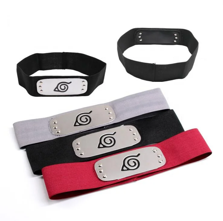 

Cosplay New Generation Hiroto Chuan Ninja Saurina Masuki Keiba elastic band forehead guard headband for hair naruto headband, Black,red, grey