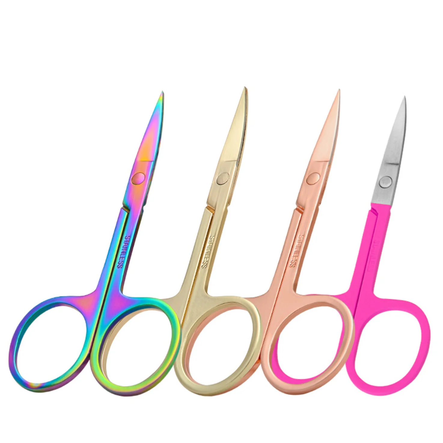 

Custom private label Top quality multicolored stainless steel Scissors eyebrow Nose eyelash eyelash tools, Multicolor