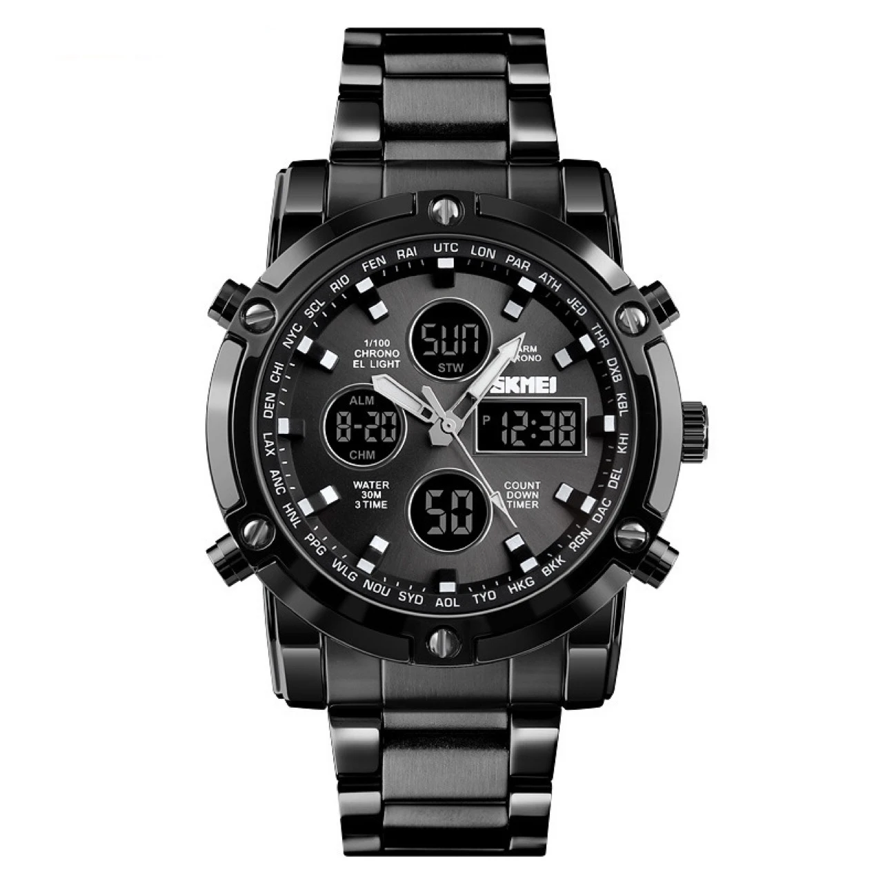 

Digital watch Original brand SKMEI 1389 Waterproof Men Sport watches Hight Quality Stainless steel relojes hombre