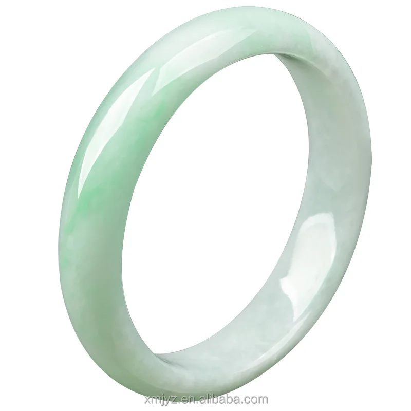 

Certified Grade A Single Item Myanmar Natural Jade Floating Green Ring Waxy Jade Bracelet Women's Jade
