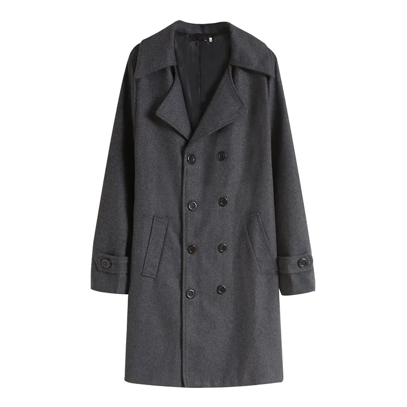 

New Design Wholesale Woolen Men Long Coat Mens Windbreaker long winter coat trench coat for men, Picture shows