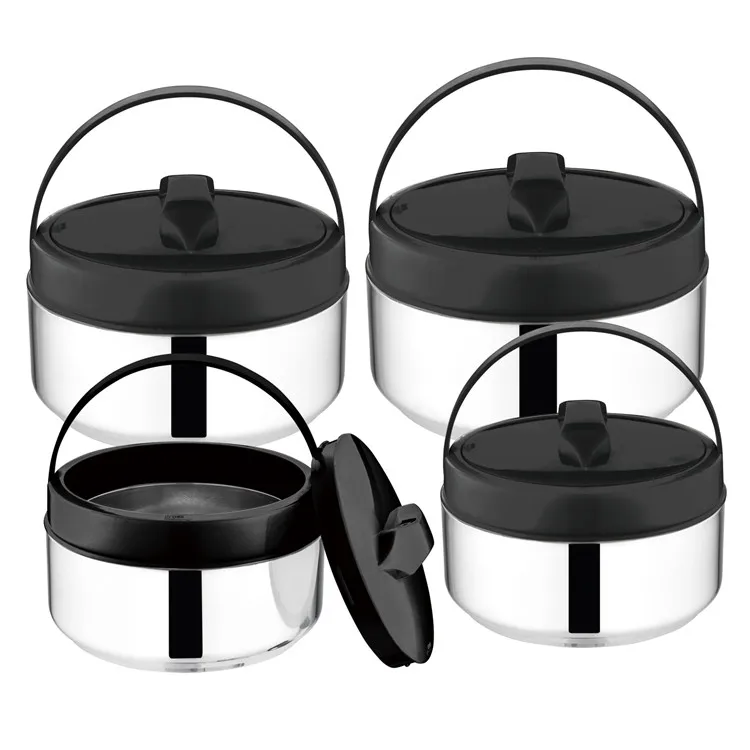 

Hot Sale 4pcs Set Vacuum Stainless Steel Keep Food Warm Insulated Casserole Container Set